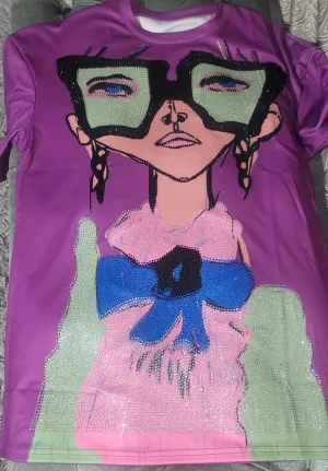 Sassy Girl Graphic Tee w/ Rhinestones