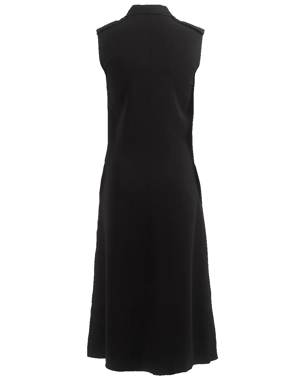 Sleeveless Belted Midi Dress