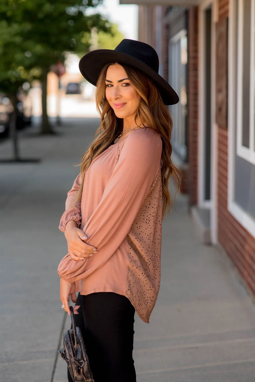 Speckled Back Dolman Tee