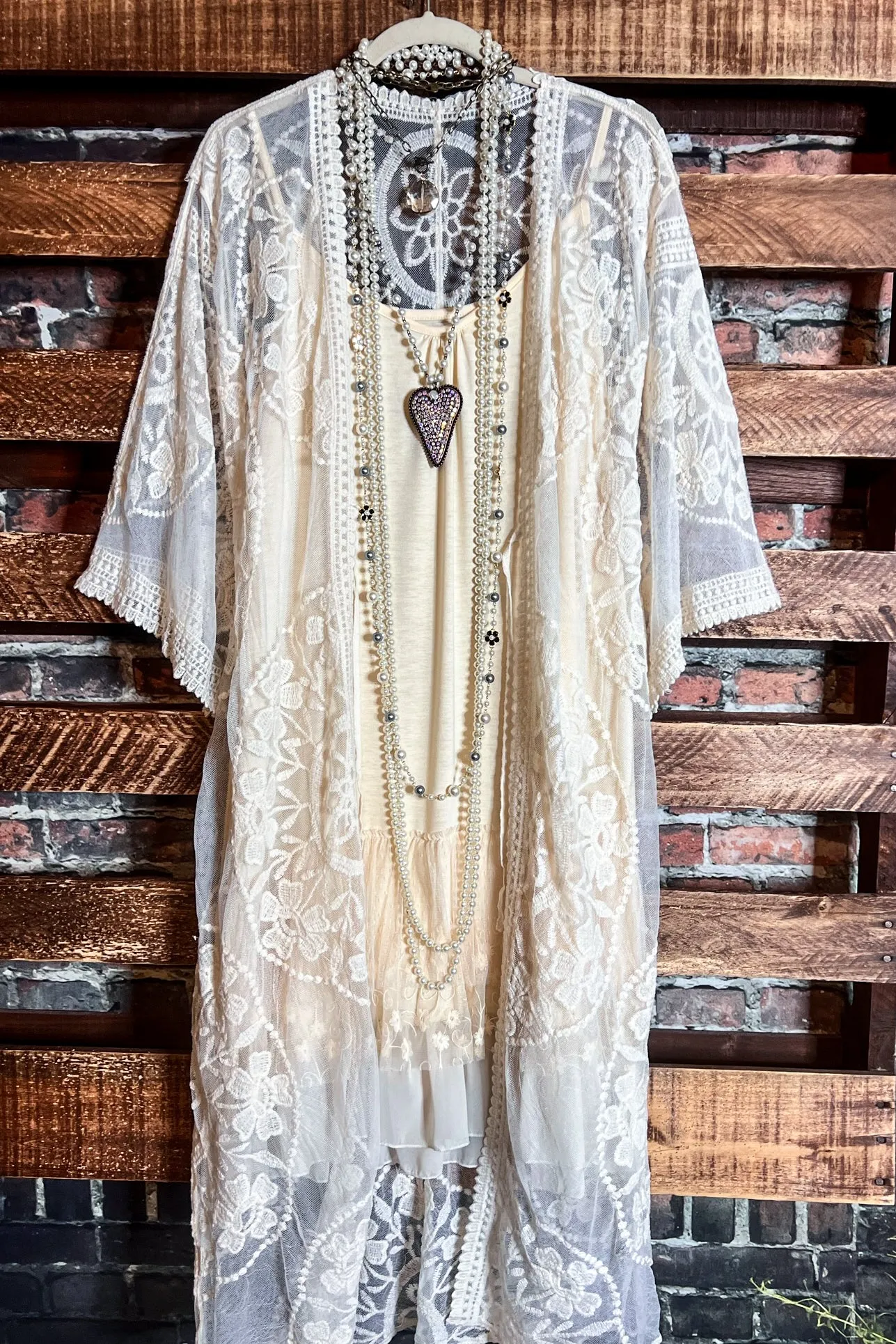 SWEET SECRET DREAM LACE CARDIGAN IN IVORY