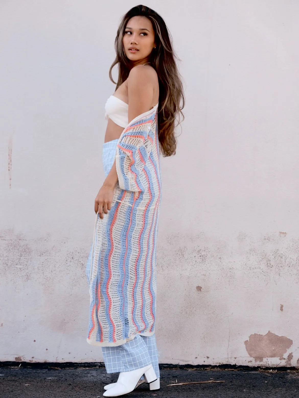 Thin Crochet Sweater Kimono