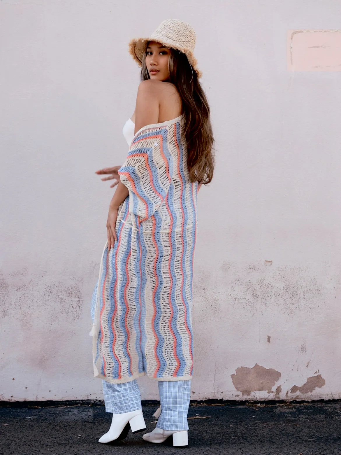 Thin Crochet Sweater Kimono