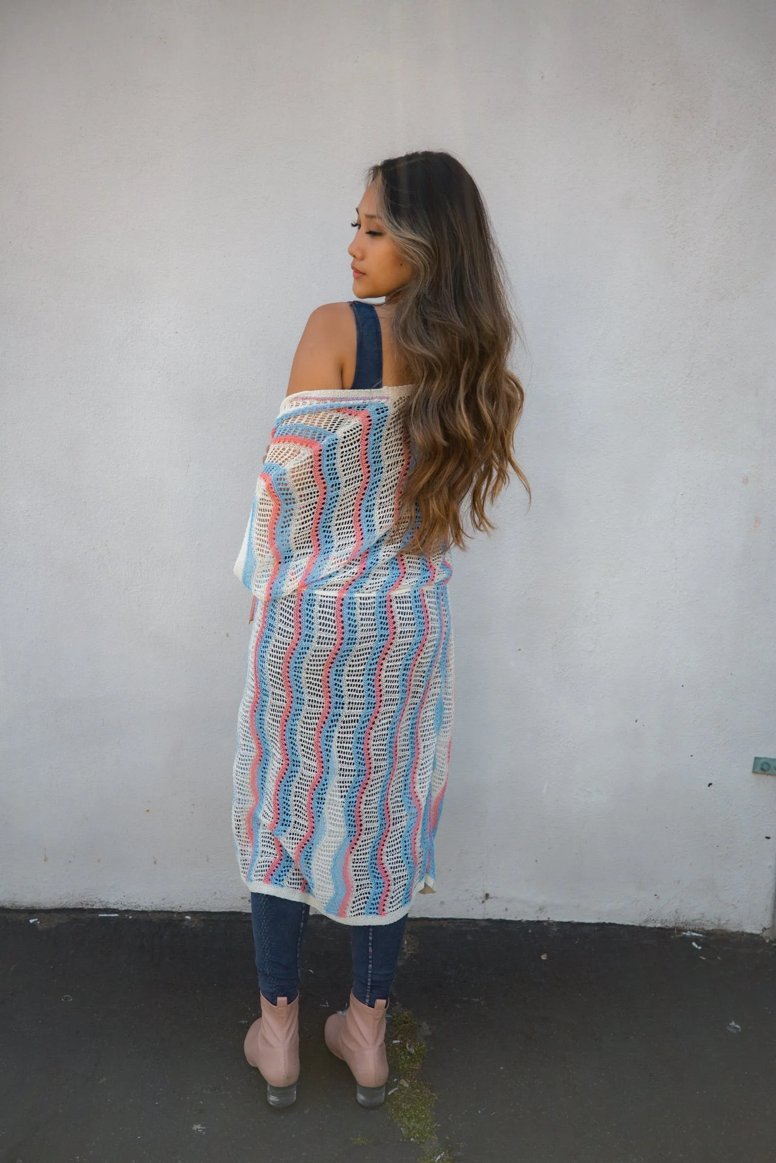 Thin Crochet Sweater Kimono