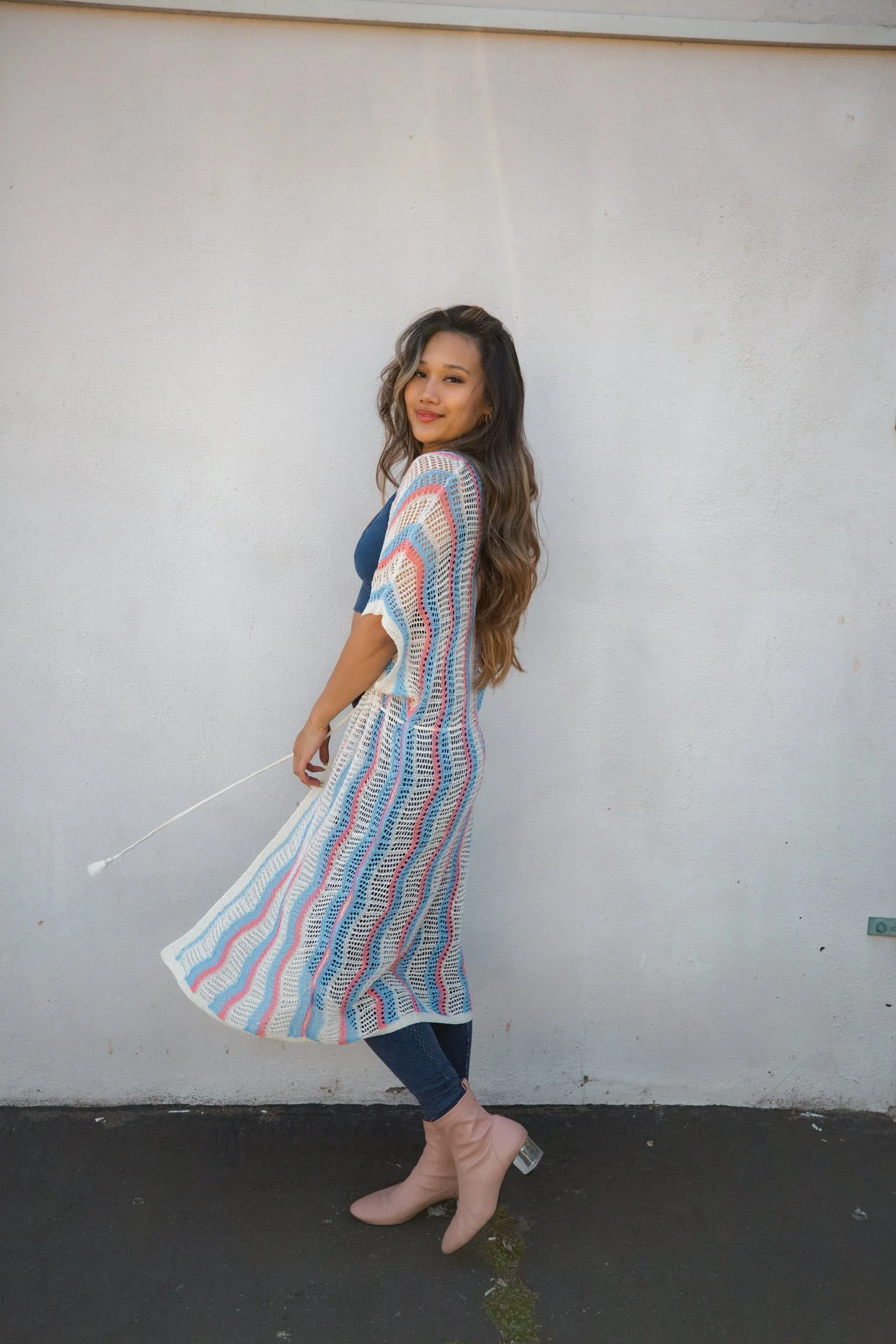 Thin Crochet Sweater Kimono