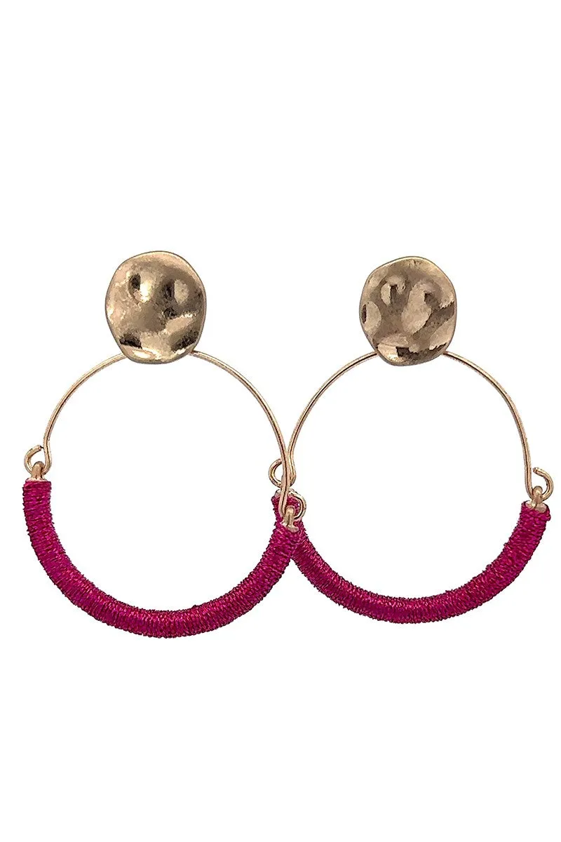 Threaded Half Circle Earrings