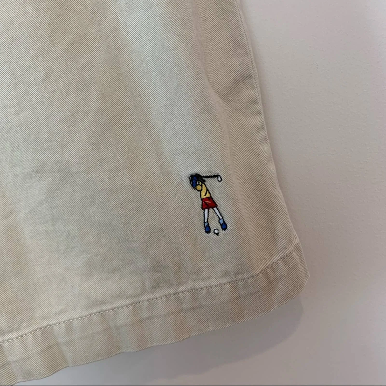 Vintage 90s Pivot Rulea High Rise Trouser Shorts Longer Length Khaki Beige 27