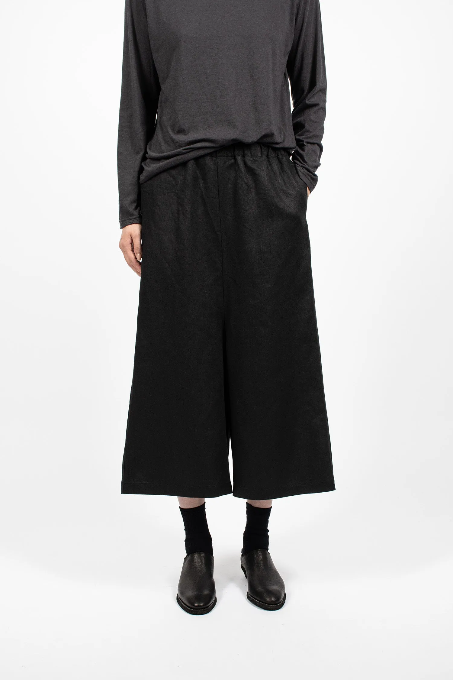 Wide Cropped Pant Black