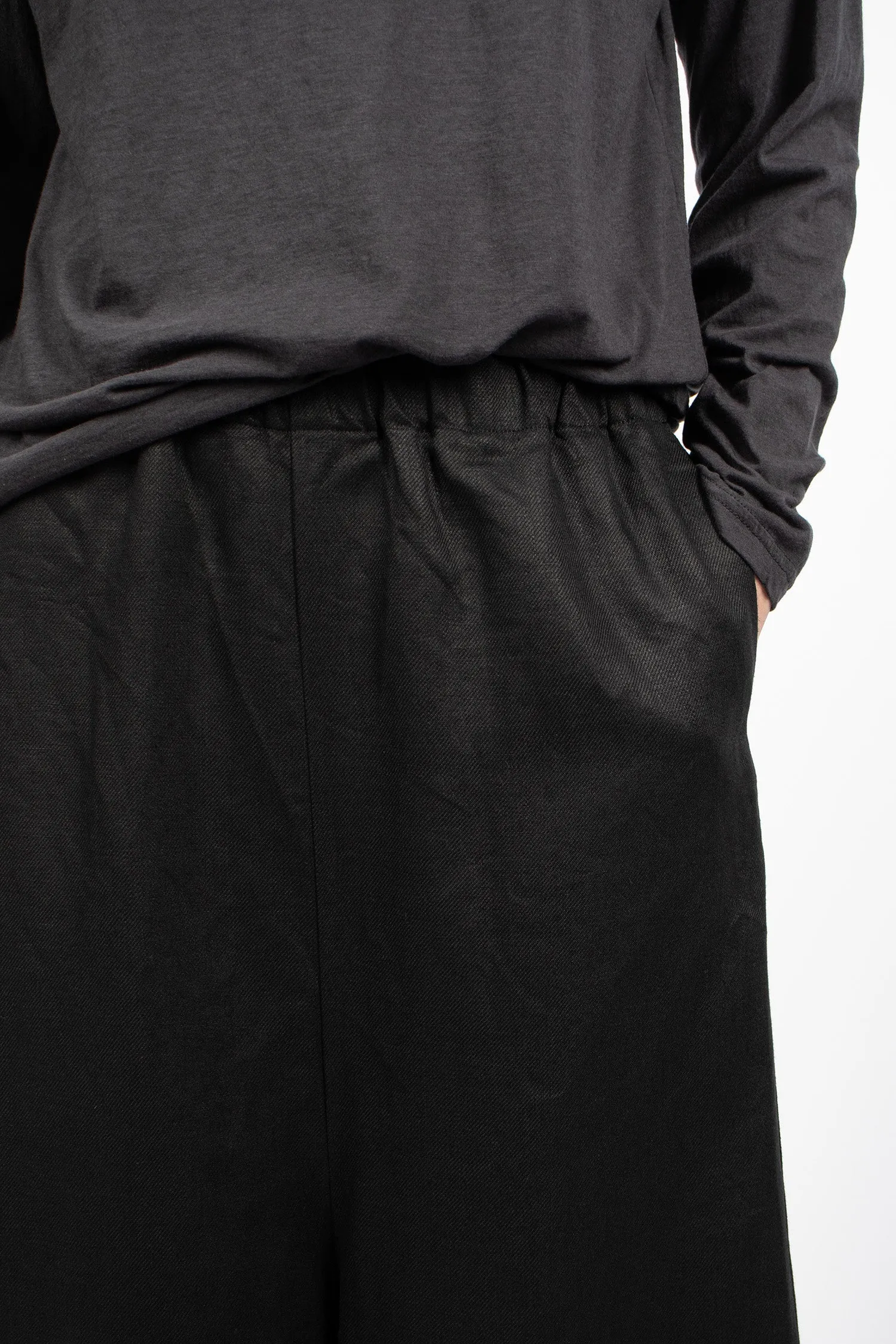 Wide Cropped Pant Black