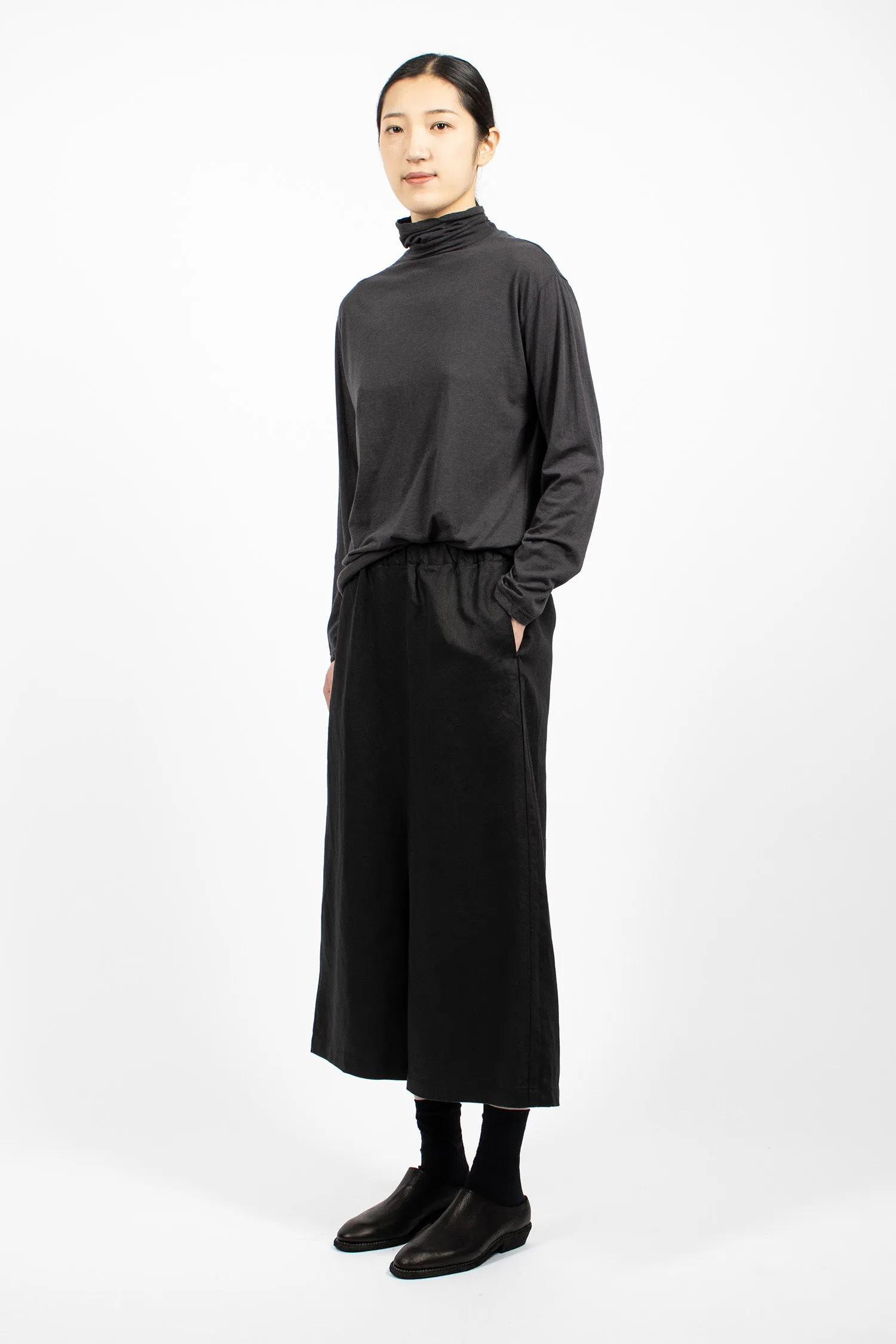 Wide Cropped Pant Black