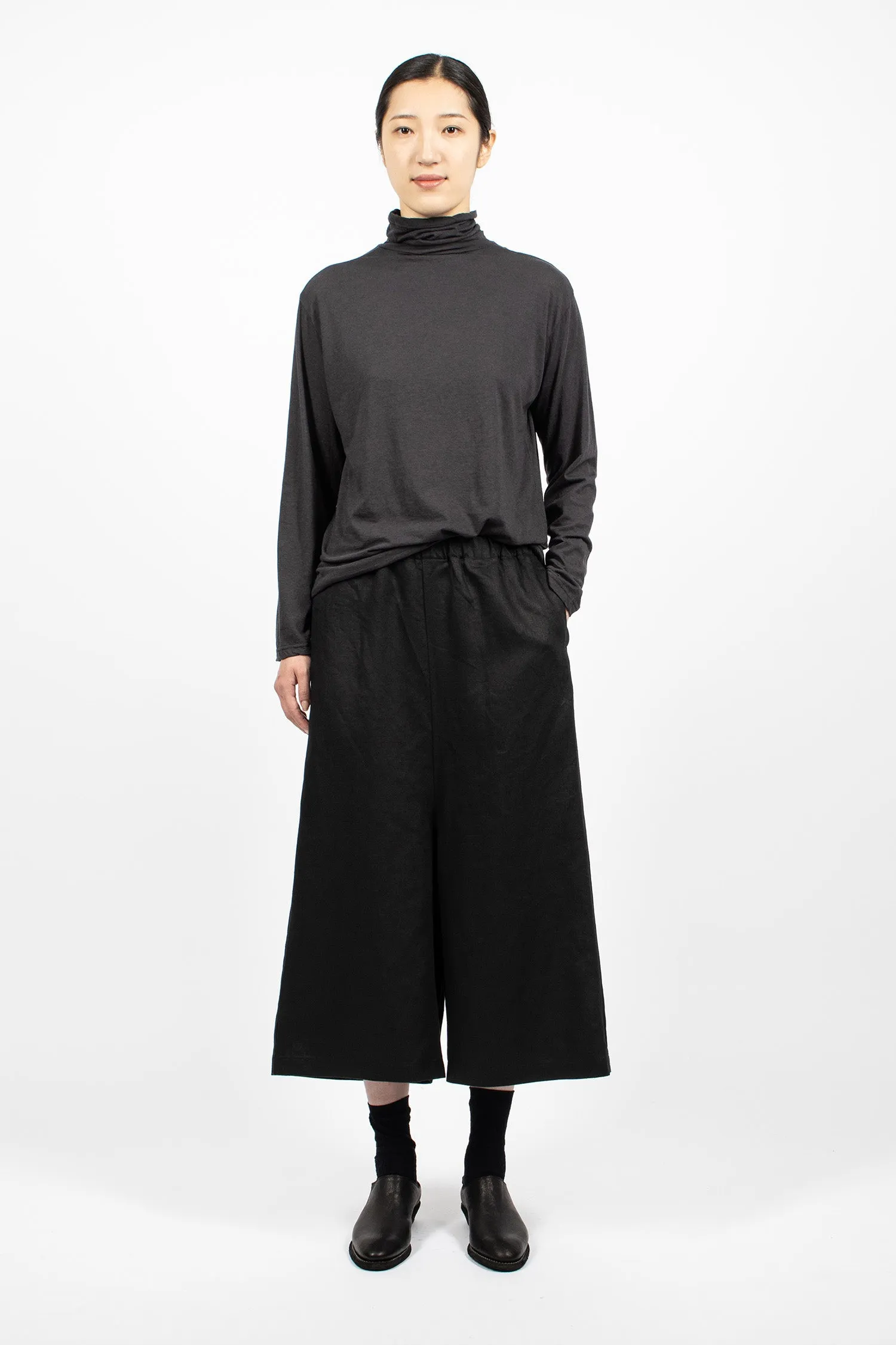 Wide Cropped Pant Black
