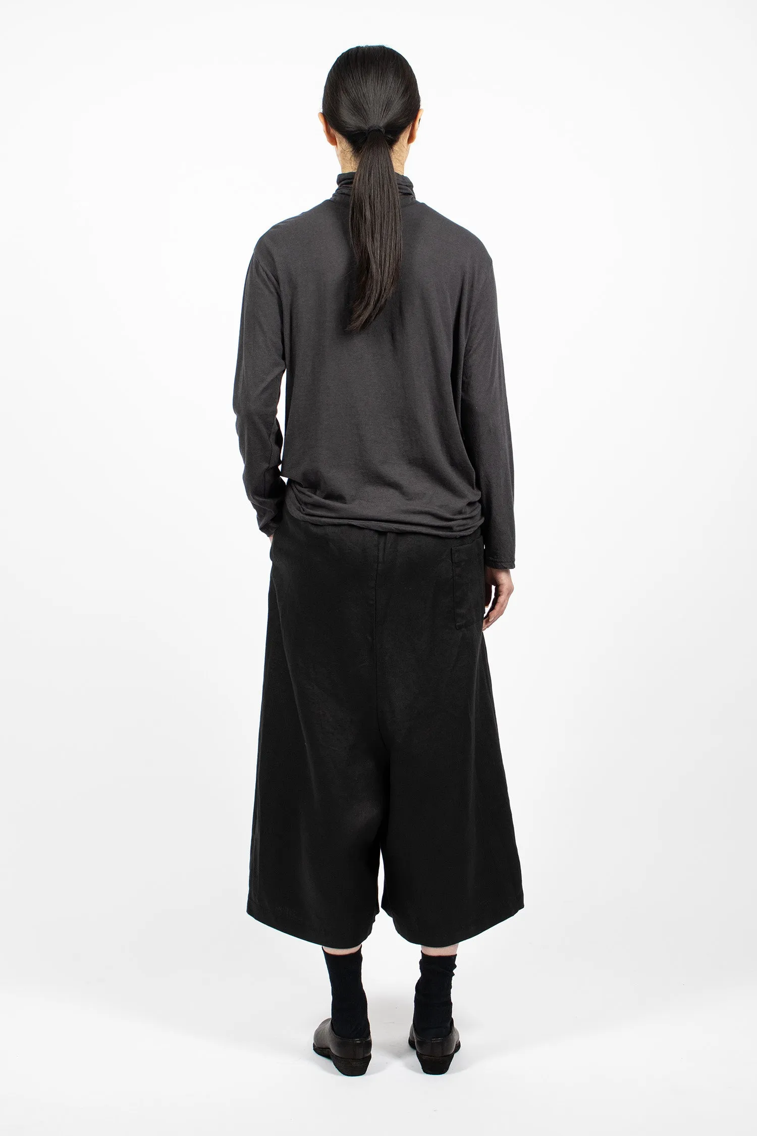 Wide Cropped Pant Black