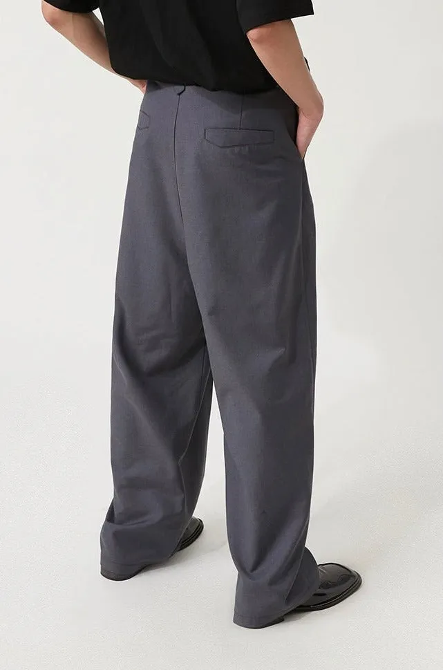 Wide Leg Pleated Loose-Fit Trousers