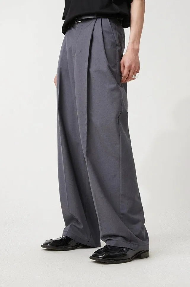 Wide Leg Pleated Loose-Fit Trousers
