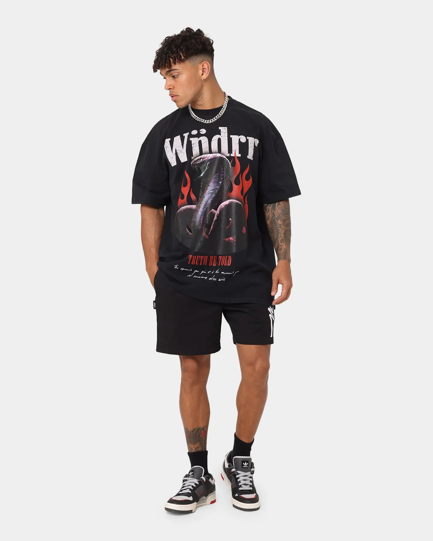 WNDRR Serpent Vintage T-Shirt Washed Black