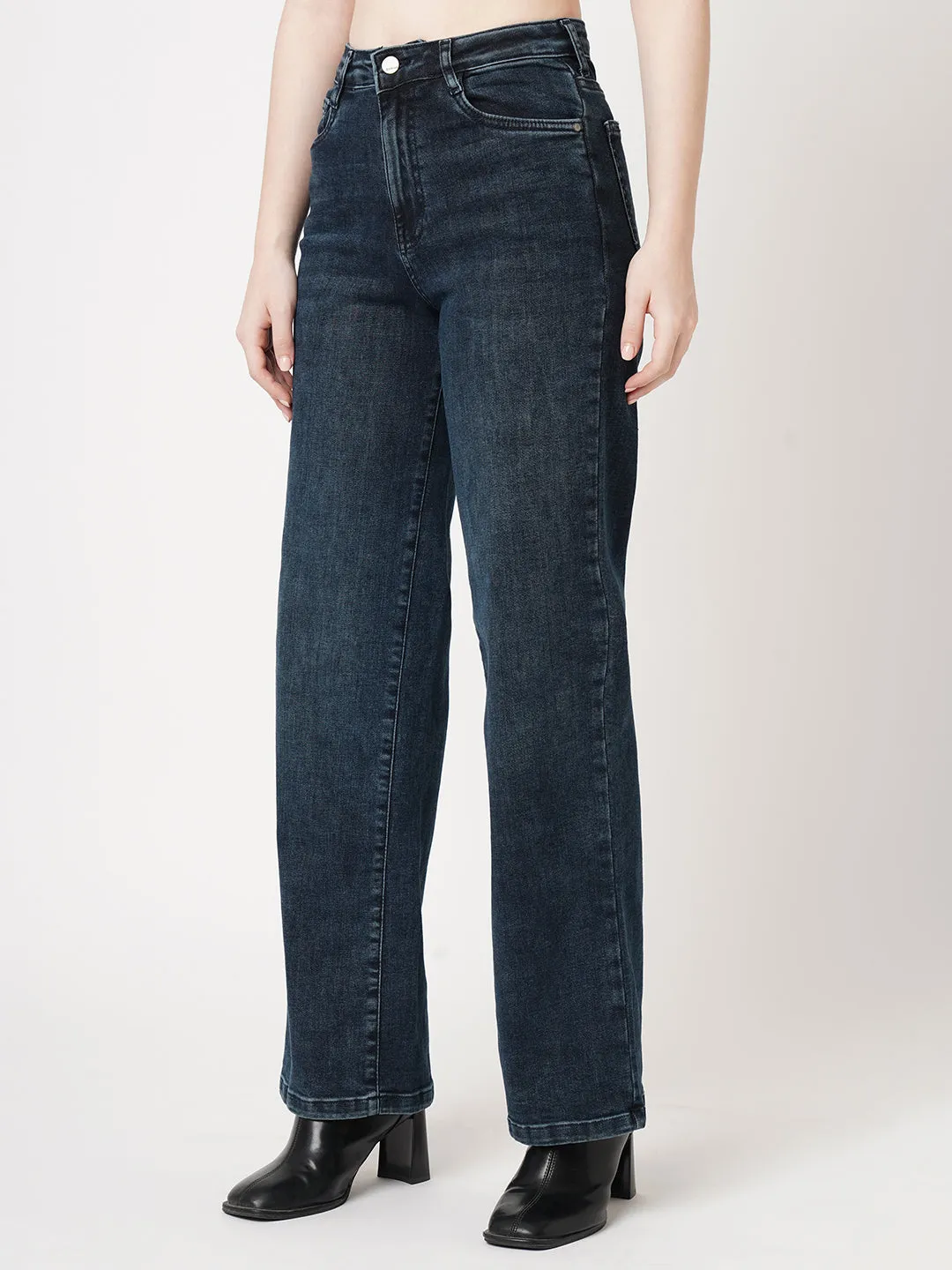 Women High Rise WIDE LEG Jeans