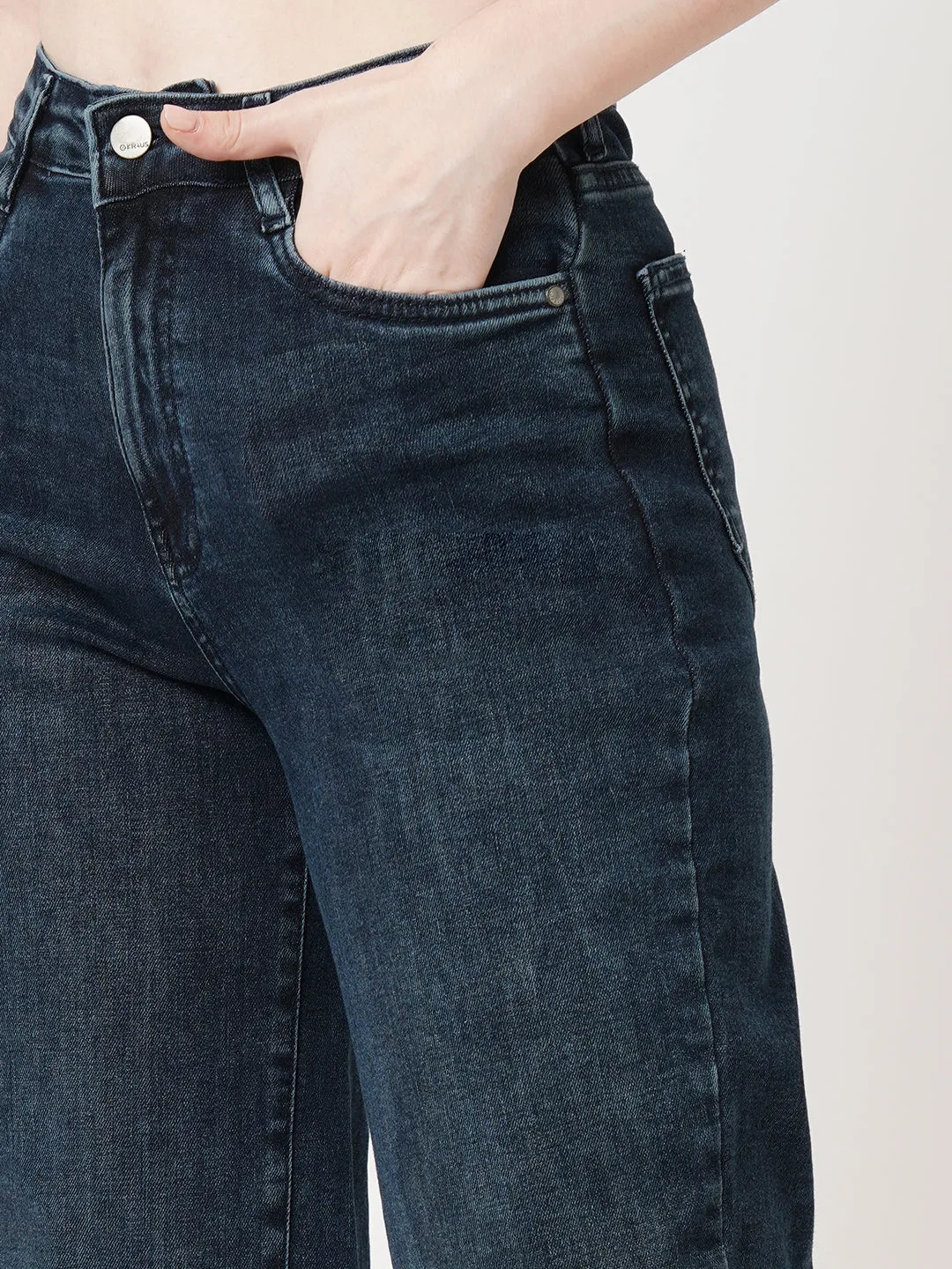Women High Rise WIDE LEG Jeans