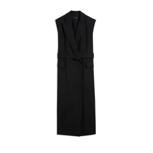 Women Wmd-Indiyad-Exaggerated Shoulder Sleeveless Midi Dress - Black
