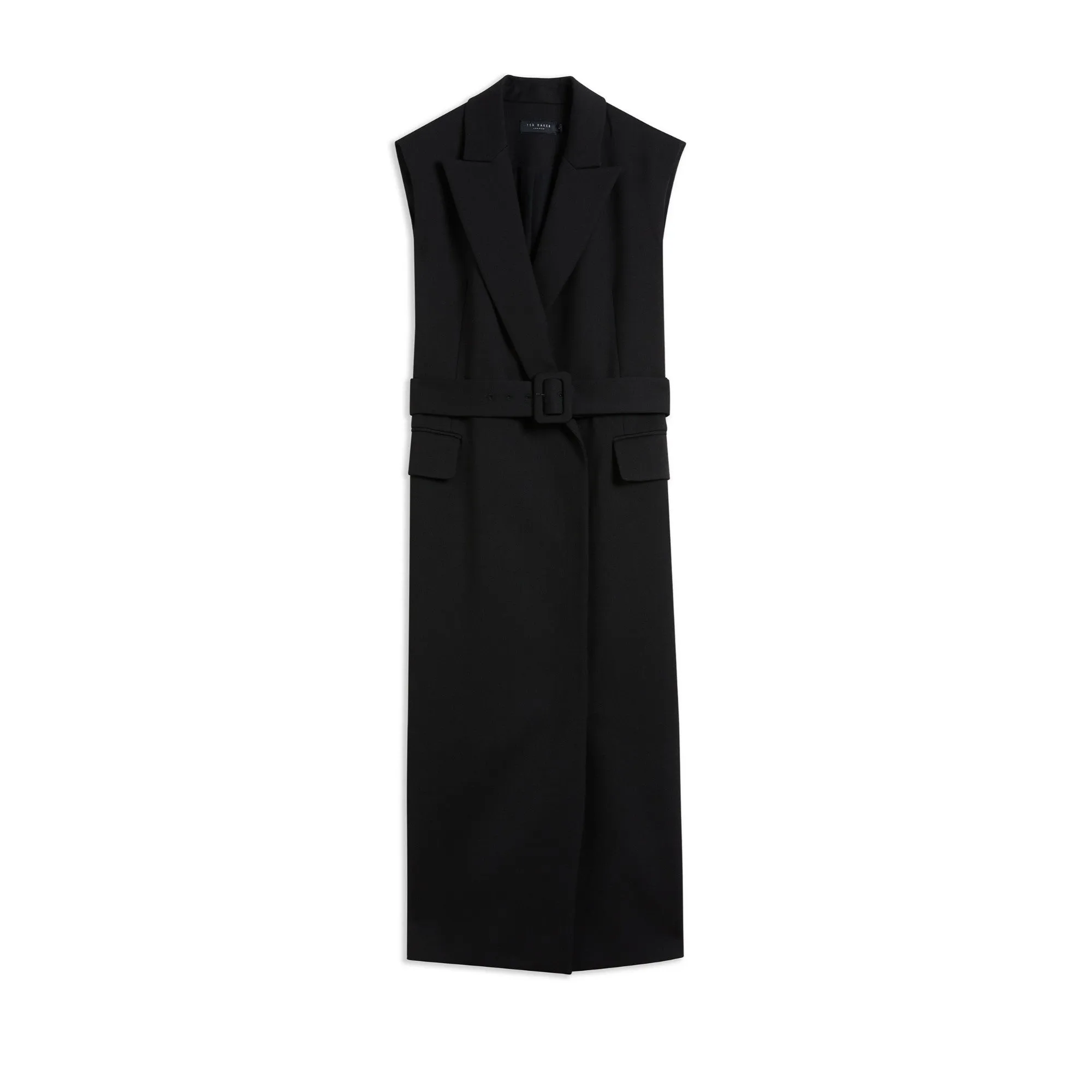 Women Wmd-Indiyad-Exaggerated Shoulder Sleeveless Midi Dress - Black