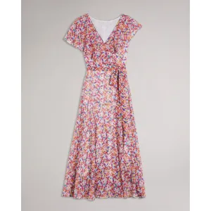 Women Wmd-Priiyah-Midi Belted Tea Dress With Ruffles - White