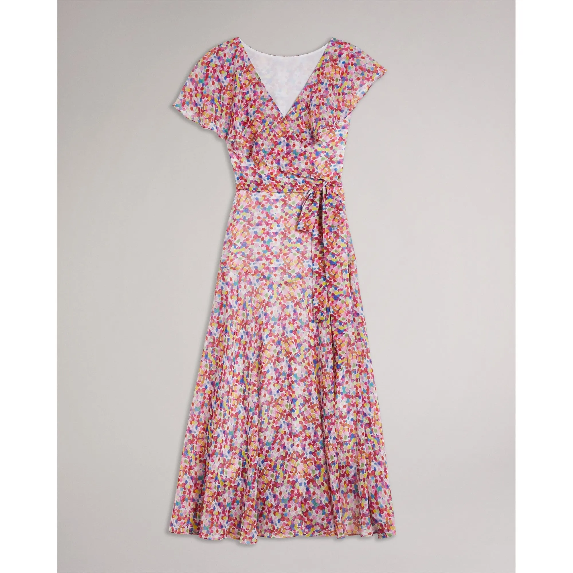 Women Wmd-Priiyah-Midi Belted Tea Dress With Ruffles - White