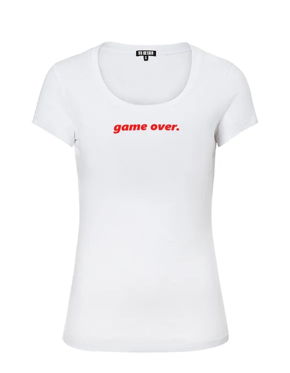 Women's T-shirt With Sayings " Game Over" WTD26 Red