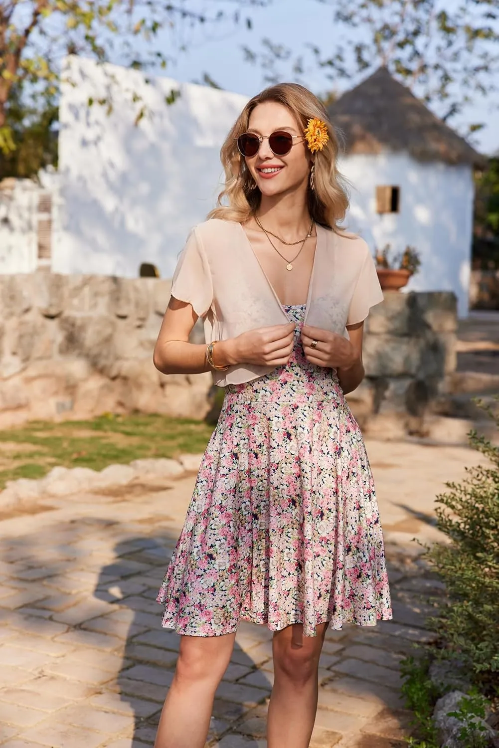 Zeagoo Bolero Chiffon Festive Short Sleeve Bolero Jacket (DE Only)